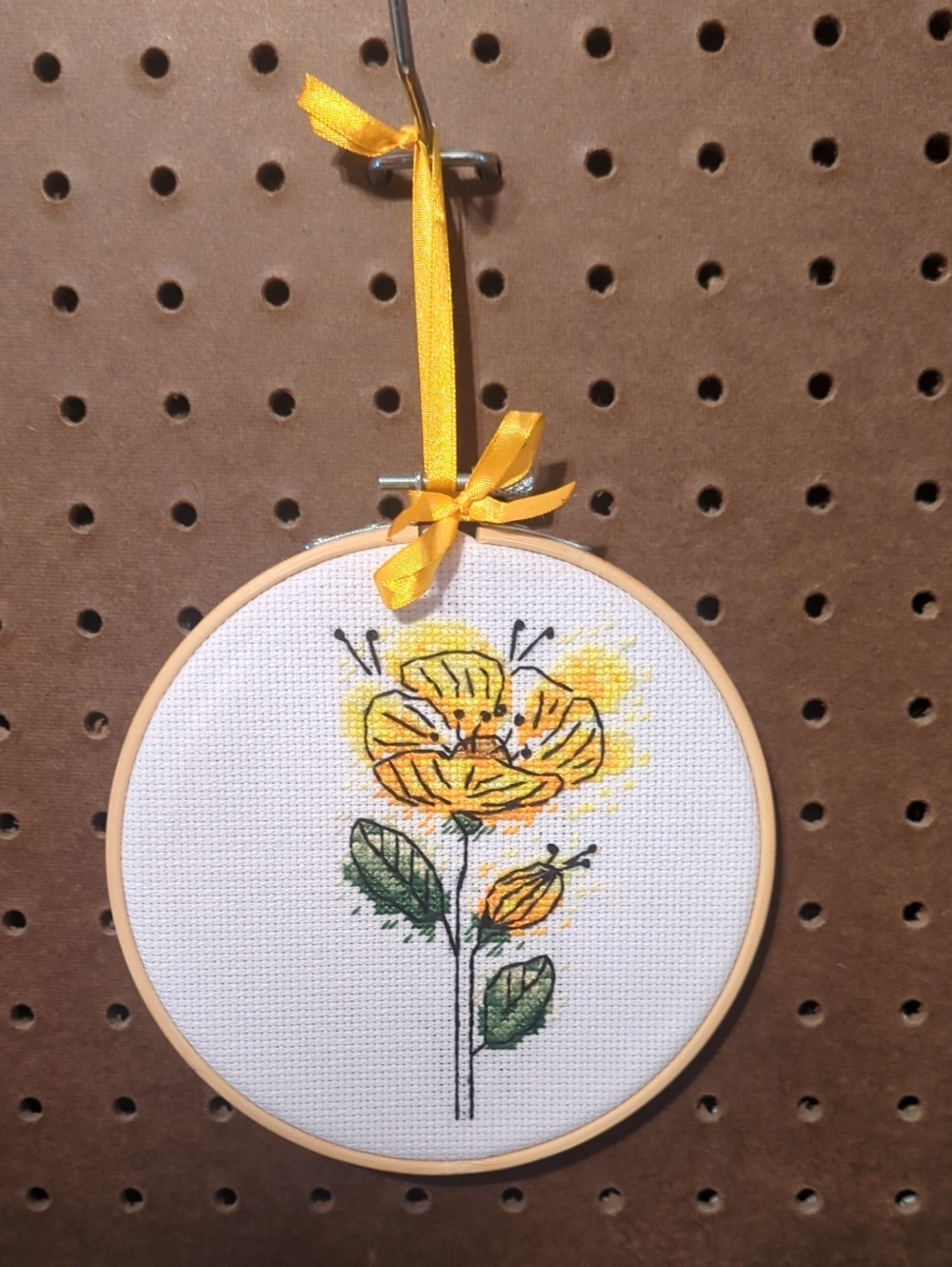 6" Embroidery Decor-Yellow Poppy